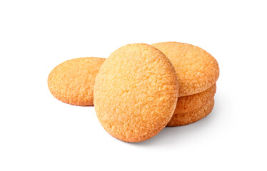 Tasty Danish butter cookies isolated on white