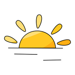 Obraz premium sun warm shine summer clouds icon element