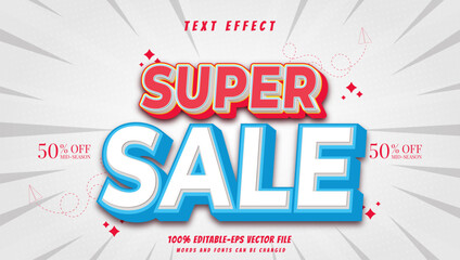 editable super sale text effect.typhography logo