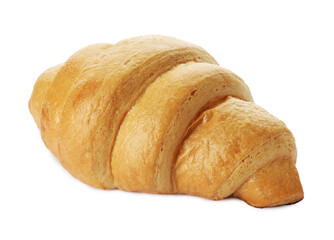 One delicious fresh croissant isolated on white