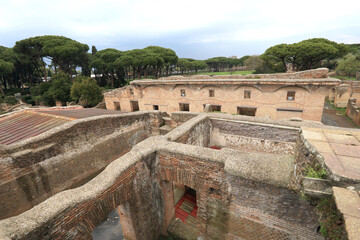 ancient ruins of Ostia Antica in Rome, Italy