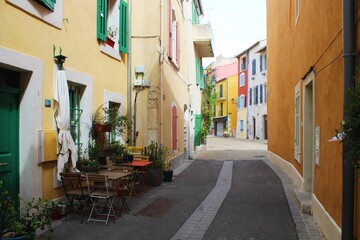 Fototapeta na wymiar Colorful Buildings in Martigues, France