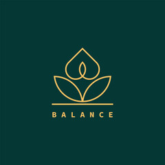 People balance symbol logo vector suitable for yoga logo, spa, beauty, health, massage and more other symbol. - obrazy, fototapety, plakaty