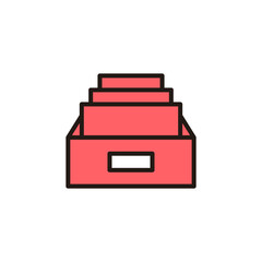 Archive folders icon set illustration. Document vector icon. Archive storage icon.
