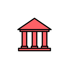 Bank icon set illustration. Bank sign and symbol, museum, university