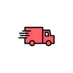 Delivery truck icon set illustration. Delivery truck sign and symbol. Shipping fast delivery icon