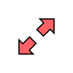 Fullscreen Icon set illustration. Expand to full screen sign and symbol. Arrows symbol
