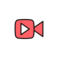 Fototapeta premium Video icon set illustration. video camera sign and symbol. movie sign. cinema