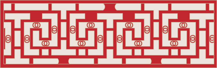 Luxury festive Chinese oriental traditional culture premium classical decoration red gold line art design vector illustration. Covers, greeting cards, logos, packaging, posters, backgrounds -Greeting 