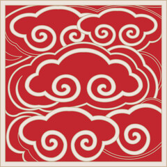 Luxury festive Chinese oriental traditional culture premium classical decoration red gold line art design vector illustration. Covers, greeting cards, logos, packaging, posters, backgrounds -Greeting 