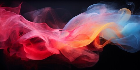 Obraz premium Colored smoke isolated on black background