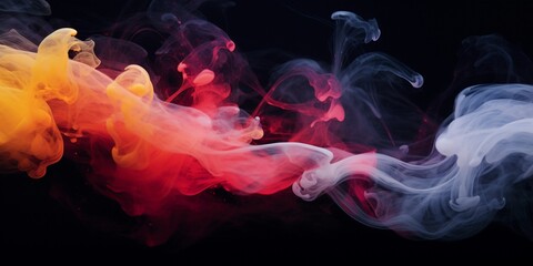 Fototapeta premium Colored smoke isolated on black background