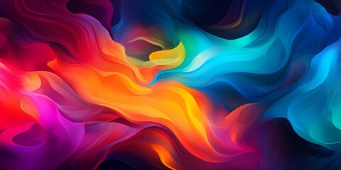 Obraz premium Colorful fluid smoke abstract web background - generative ai