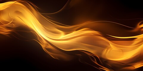 Gold fluid smoke abstract web background - generative ai