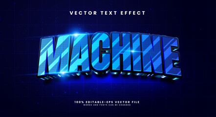 3D realistic machine editable text style effect. Vector text effect with an amazing machine technology theme.