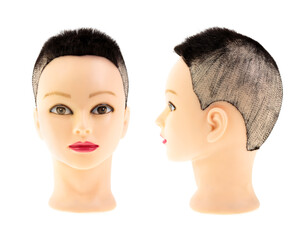 woman, hair cutting mannequin used - 673000145