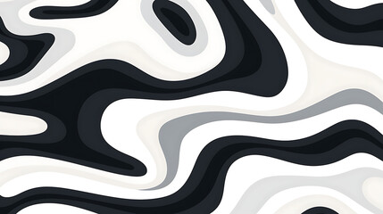 Organic simple repetative shapes like water flowing in the style of a black and white drawing