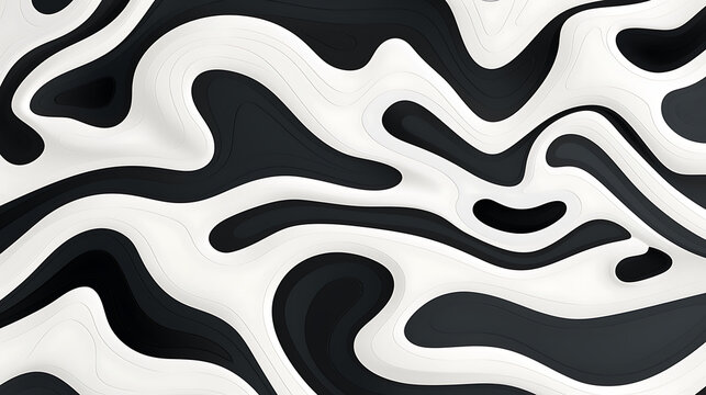 Organic simple repetative shapes like water flowing in the style of a black and white drawing