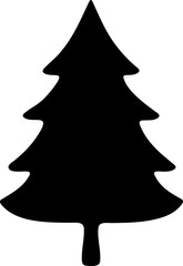 Christmas tree icon vector illustration. Simple pine silhouette stylized design element