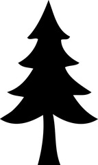 Christmas tree icon vector illustration. Simple pine silhouette stylized design element