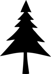 Christmas tree icon vector illustration. Simple pine silhouette stylized design element