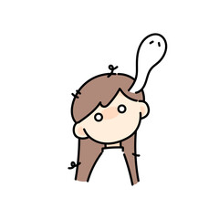 魂が抜ける若い女性