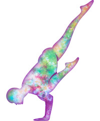 watercolor yoga poses. This image is part of a set of 50 yoga poses perfect for creating beautiful designs, for your website, social networks, products, etc. 
