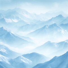 Winter wonderland with delicate hues in a snow covered mountain