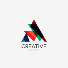 Triangle abstract logo, business emblem icon