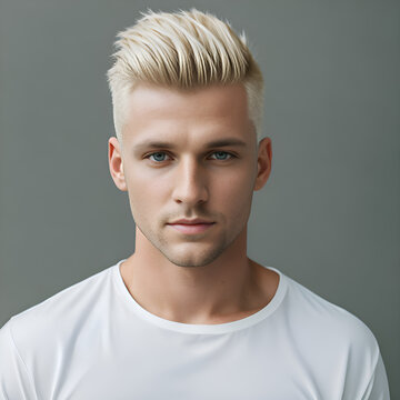 Blond man with cool haircut