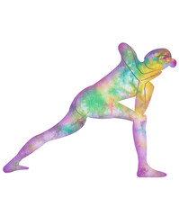 watercolor yoga poses. This image is part of a set of 50 yoga poses perfect for creating beautiful designs, for your website, social networks, products, etc. 