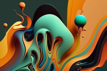 Naklejka premium AI generated abstract design featuring an array of vibrant colors and unique textures