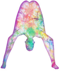 watercolor yoga poses. This image is part of a set of 50 yoga poses perfect for creating beautiful designs, for your website, social networks, products, etc.  - obrazy, fototapety, plakaty