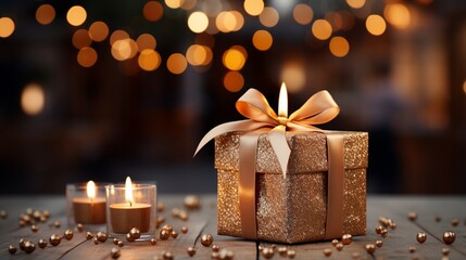 christmas gift with candles
