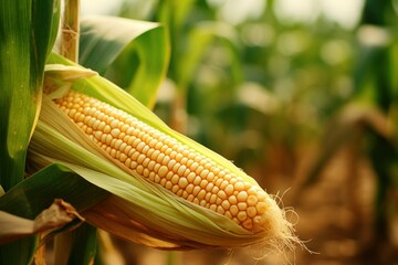 corn cob in organic corn