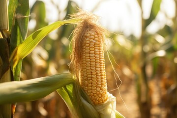 corn cob in organic corn