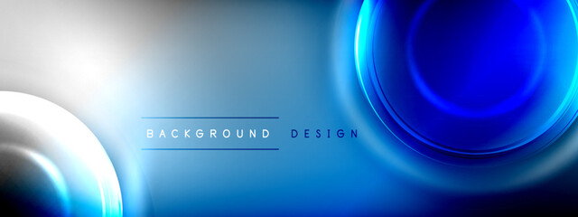 Obraz premium Circles lines and bubbles on bright glowing effect gradient with light and shadow effects. Dynamic interplay of light, shadow and depth. Futuristic and rhythmic technology design