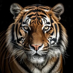 Fototapeta premium AI generated illustration of a Bengal tiger on a dark background