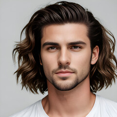 Obraz premium Man with long haircut