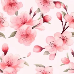 Foto op Canvas Natural Beauty in Art  Cherry Blossom Textile Designs © Little