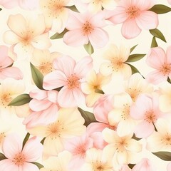 Obraz premium Natural Beauty in Art Cherry Blossom Textile Designs