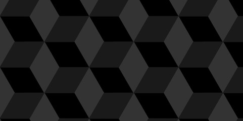 Black and gray geometric block cube structure mosaic and tile square background. Seamless geometric pattern abstract background. abstract cubes geometric wall or grid backdrop hexagon technology.