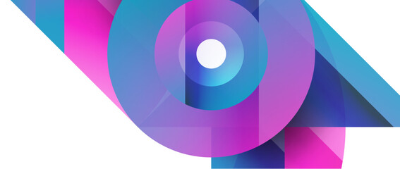 Geometric fusion - abstract harmony of triangles and circles in minimalist background design. Shapes and lines design for wallpaper, banner, background, landing page, wall art, invitation, prints