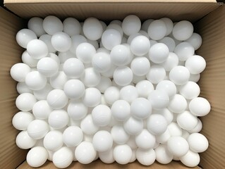 AI-generated illustration of Packaged white sports balls, ready for play
