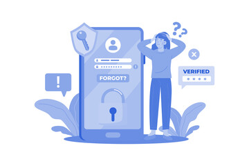 Forgot The Password Illustration concept on white background