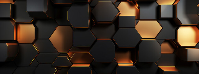 Abstract Futuristic Luxurious Hexagon 3D Shape Texture Wall