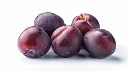 AI generated illustration of plums isolated on a white background