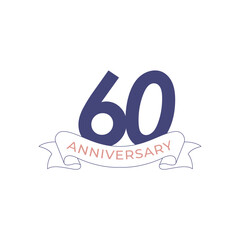 60 th Anniversary Celebration Vector Template Design Illustration