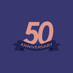 50 th Anniversary Celebration Vector Template Design Illustration