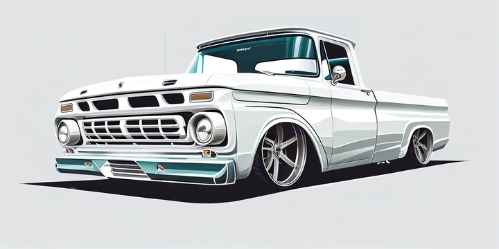 illustration of muscle truck,, muscle car vector design